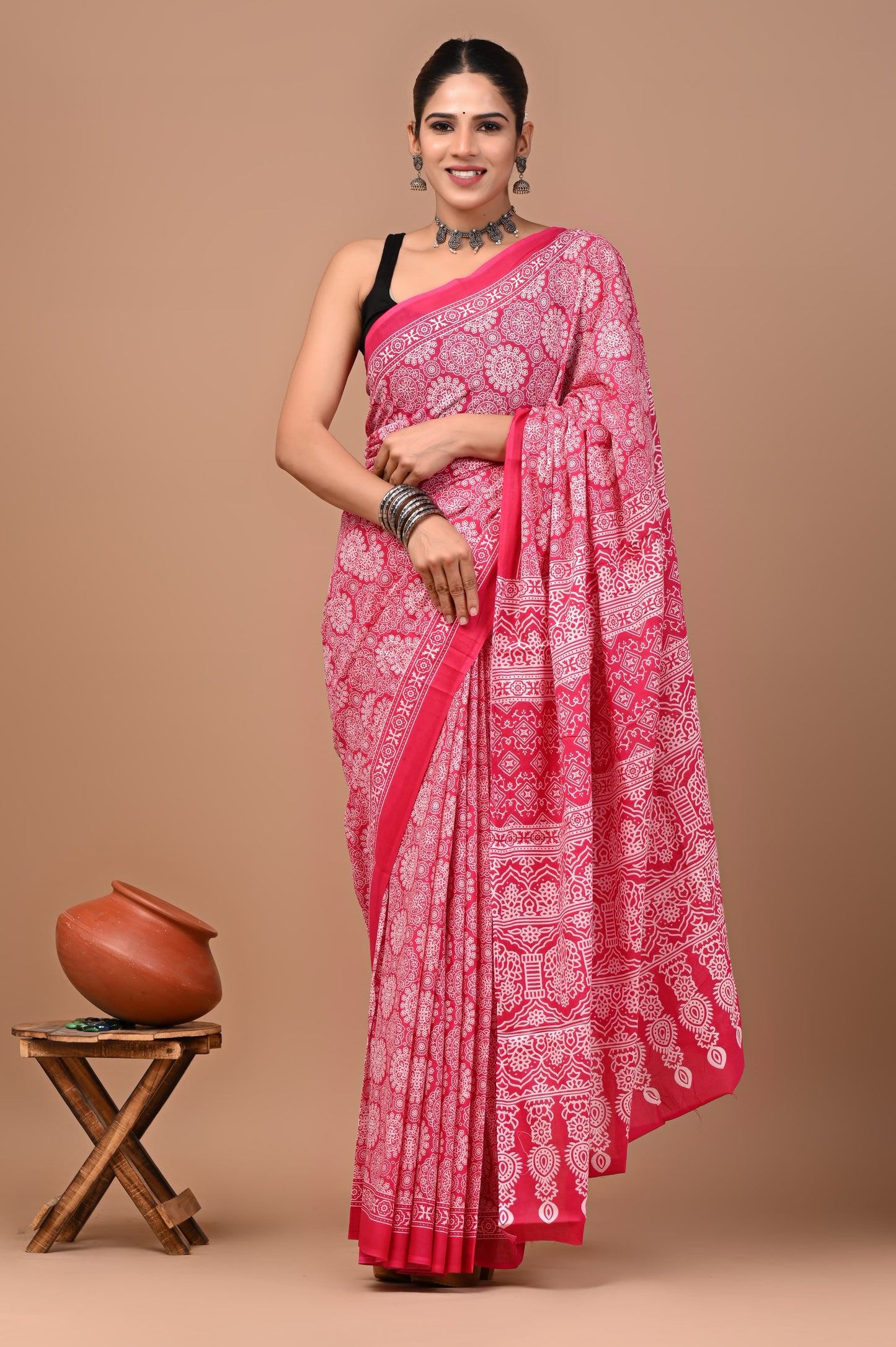 New Exclusive Block Printed Pure Cotton Saree 83