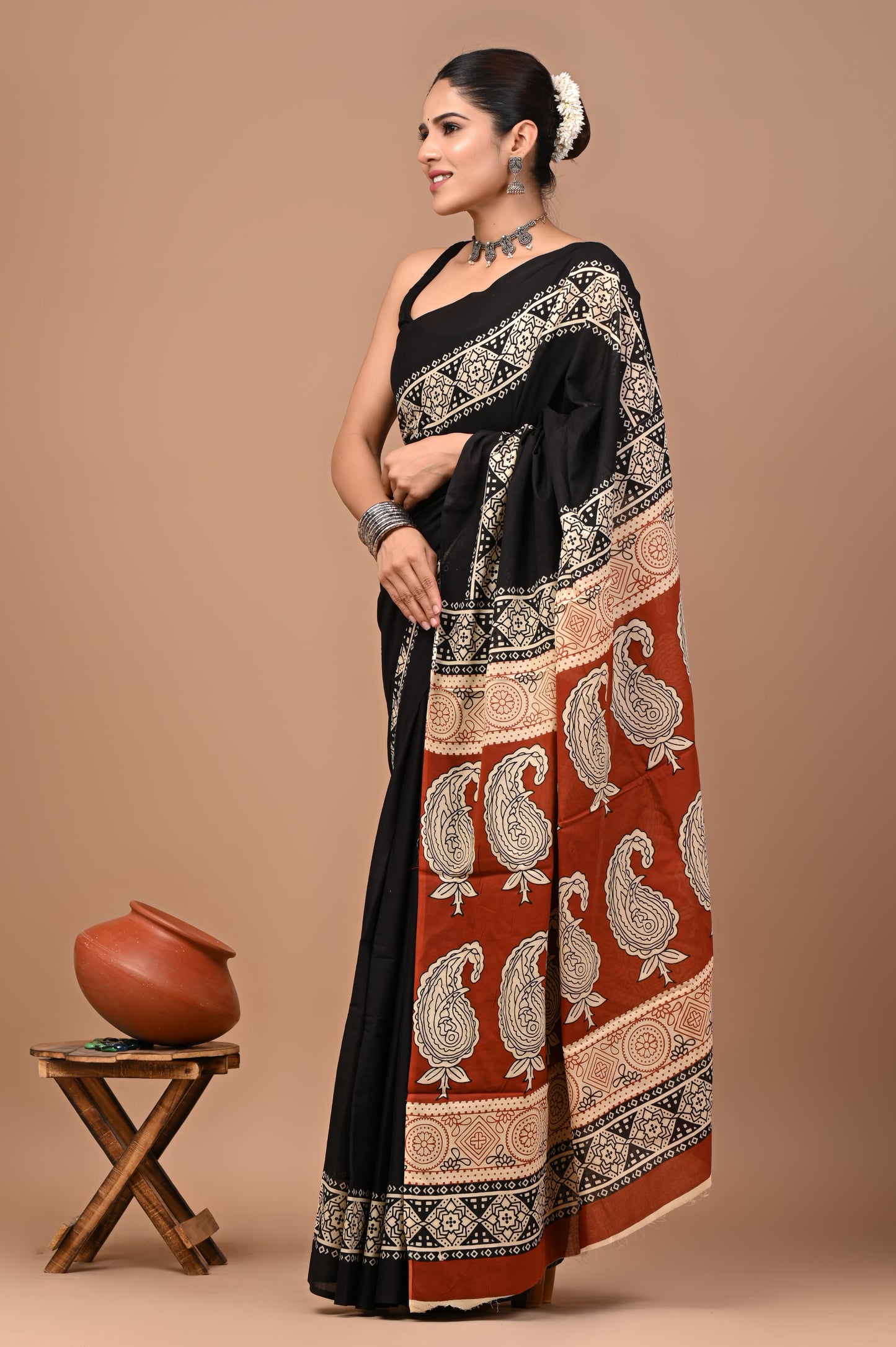 New Exclusive Block Printed Pure Cotton Saree 79