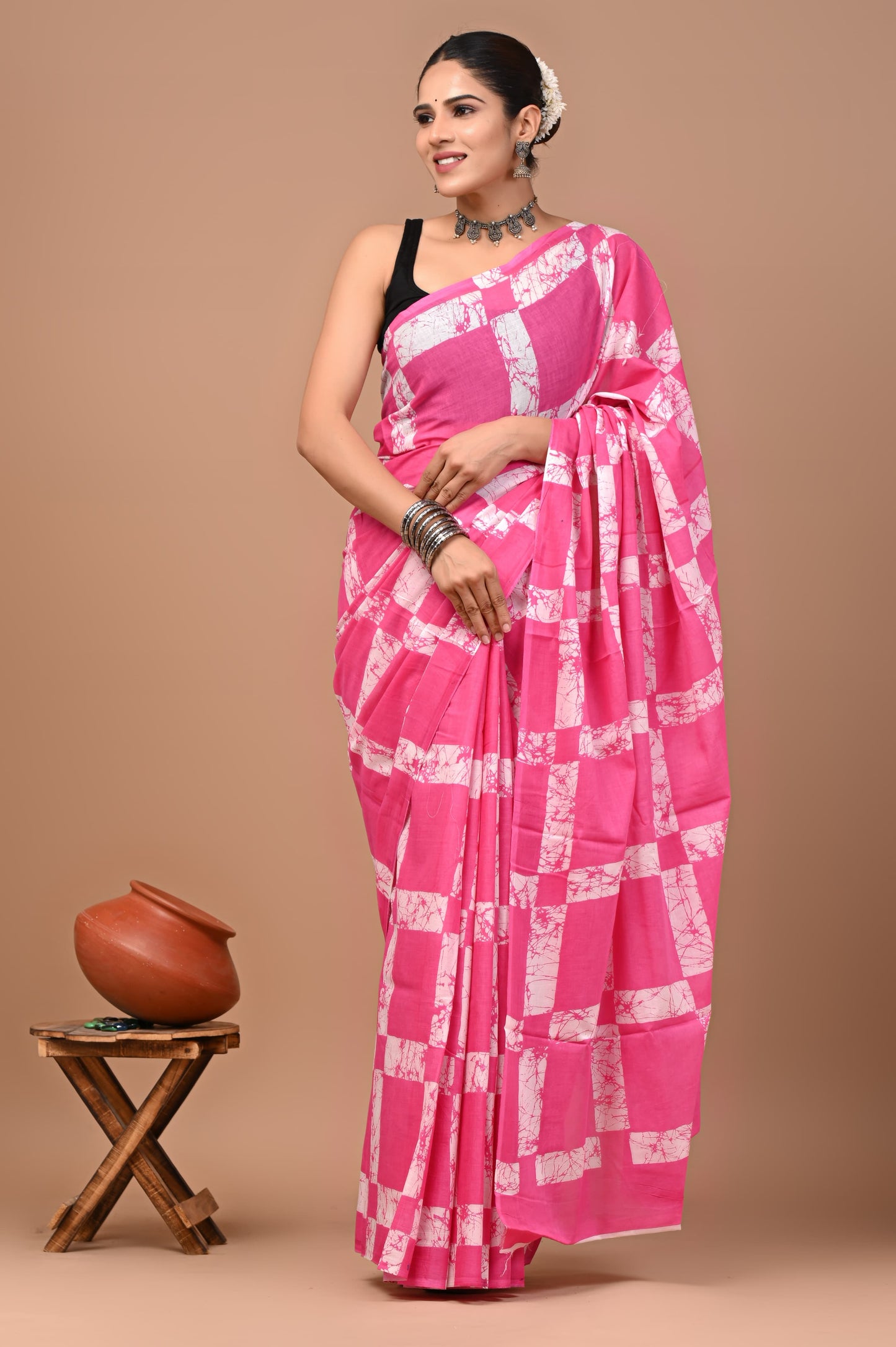 Exclusive Premium Hand Block Printed Pure Cotton Saree 32