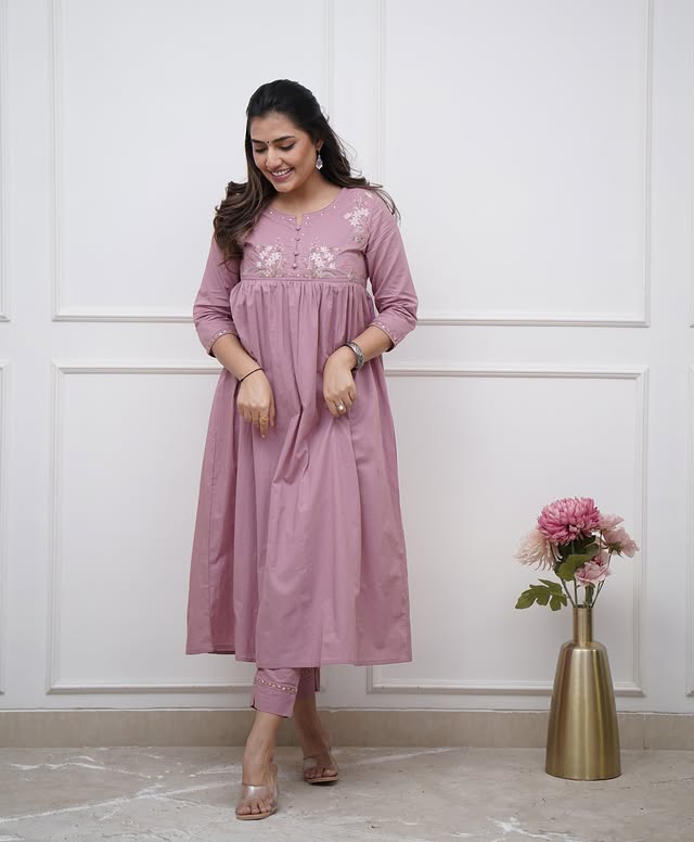 look classy and elegant with our new pure cotton collared kurta pant set(WACD145)