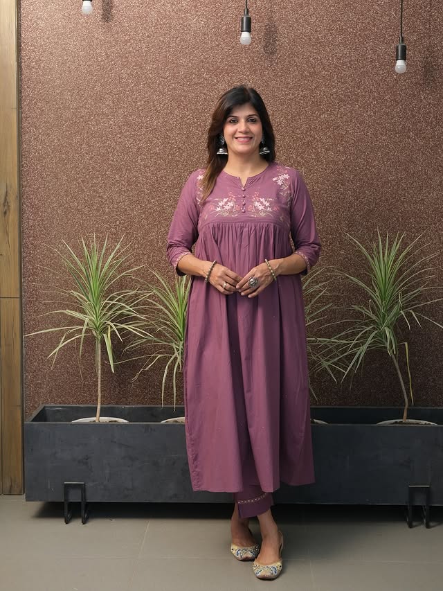 look classy and elegant with our new pure cotton collared kurta pant set(WACD146)