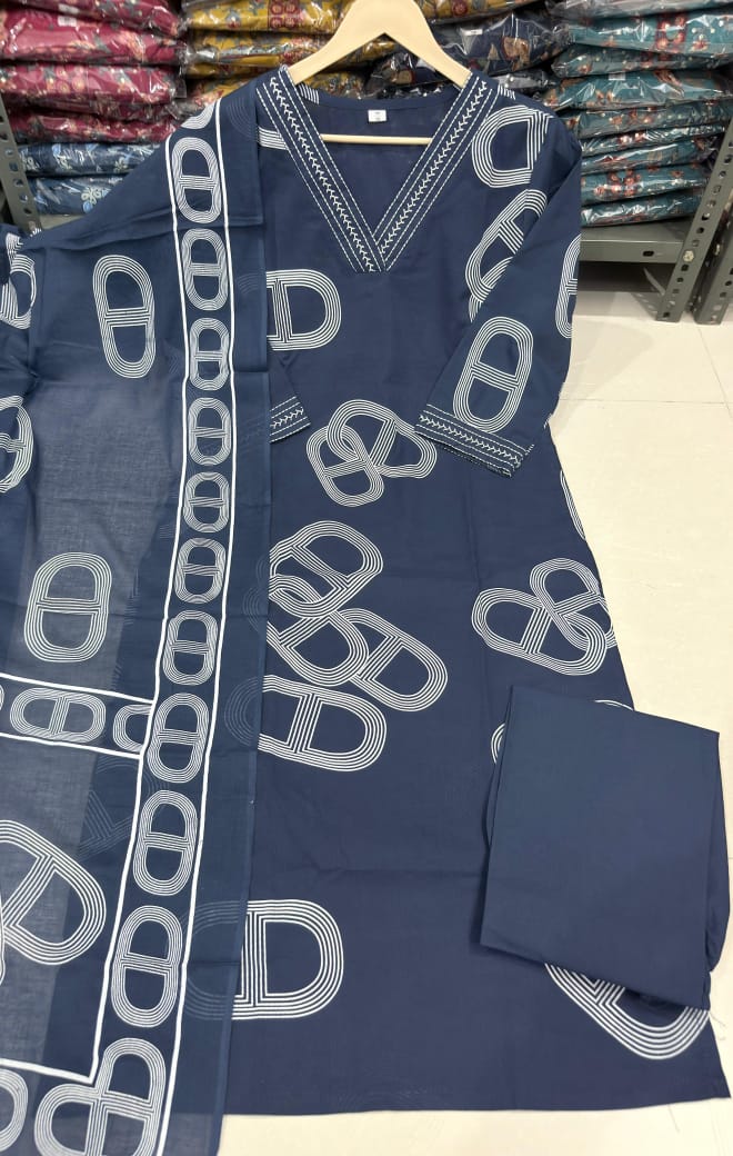 👗 Beautiful Cottan Kurtis pent with Mulmal duptta 👗(WARED471)