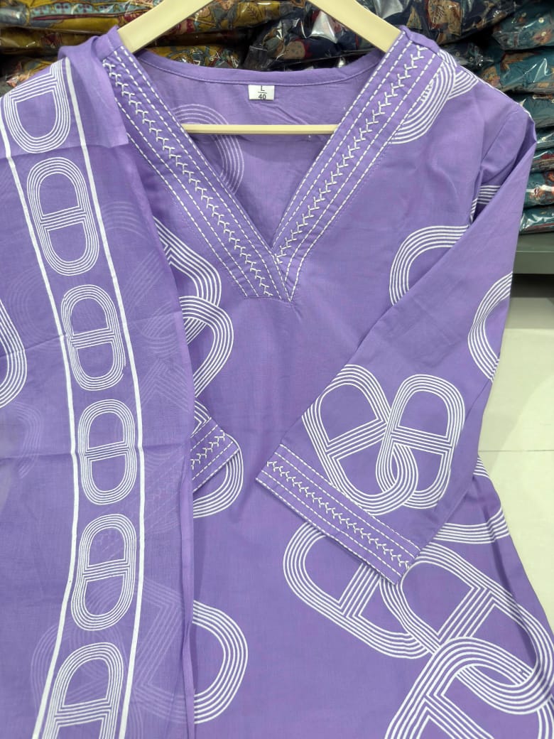 👗 Beautiful Cottan Kurtis pent with Mulmal duptta 👗(WARED472)