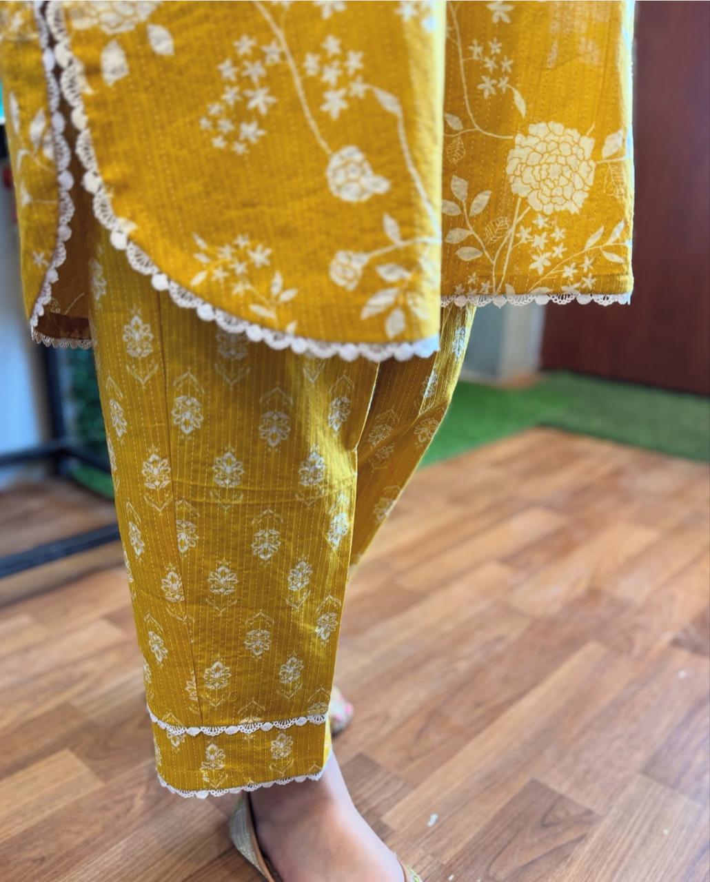 frock style kurti with pattern pant (WARED476)