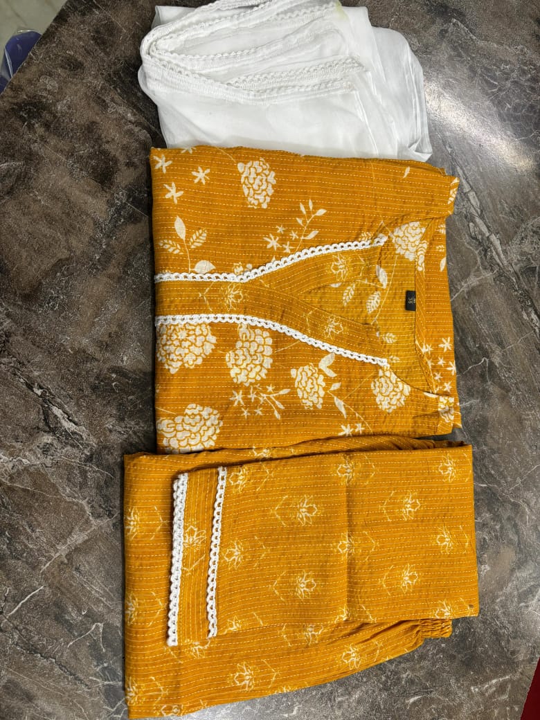 frock style kurti with pattern pant (WARED476)