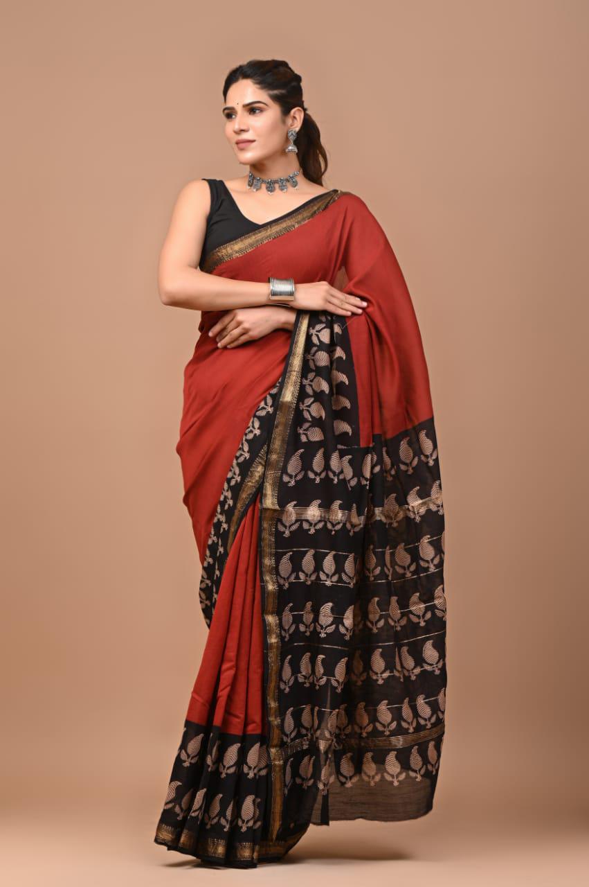 Premium Maheshwari Silk Saree (SWSRMAH13)
