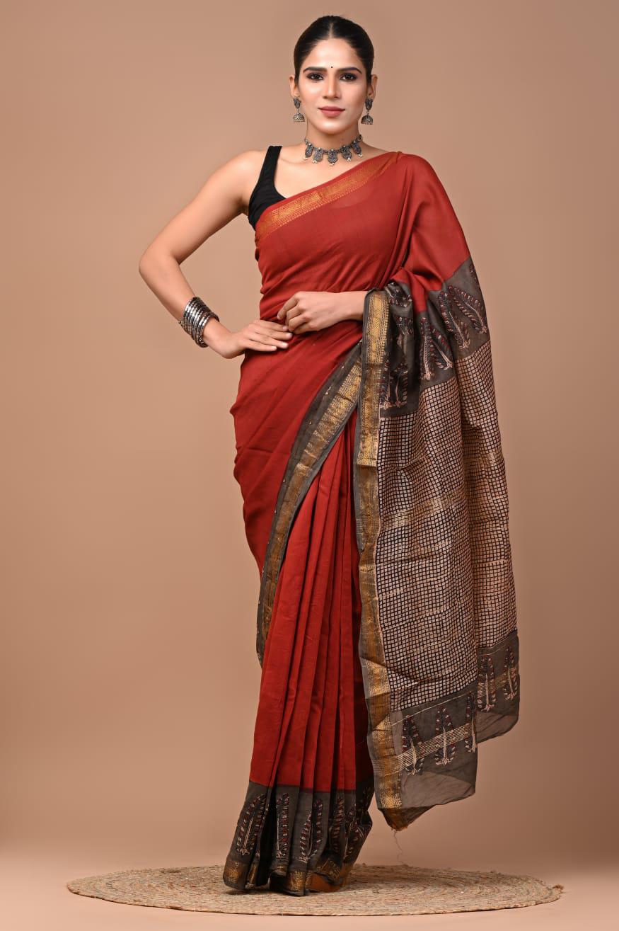 Premium Maheshwari Silk Saree (SWSRMAH62)