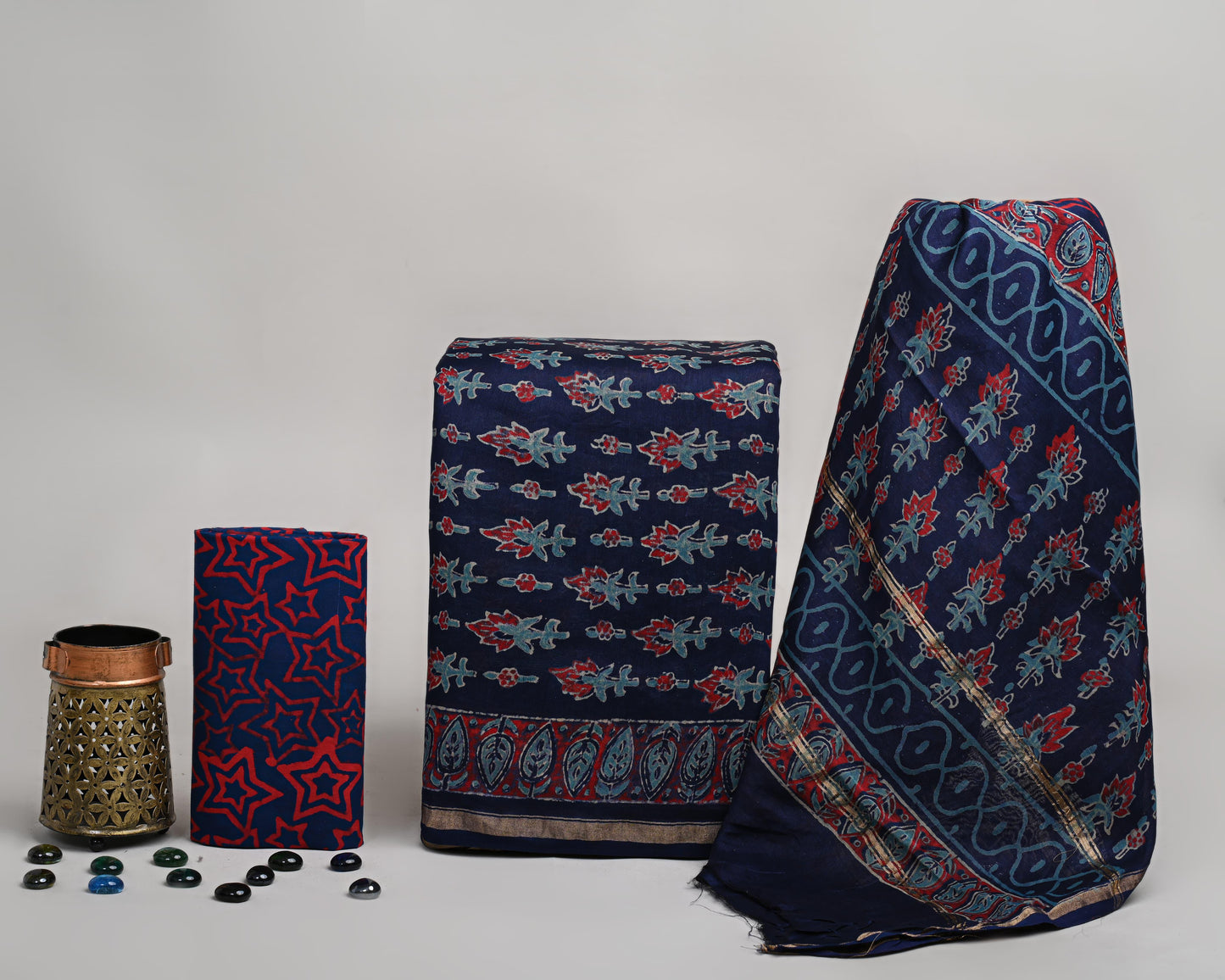 ELEGANT PRINT CHANDERI SILK SUIT WITH CHANDERI SILK DUPATTA 20
