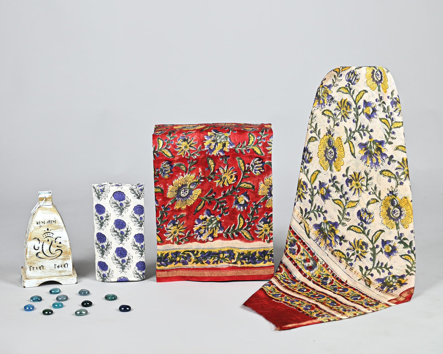 EXCLUSIVE COLLECTION : HAND BLOCK PRINT CHANDERI SILK SUIT SET 29