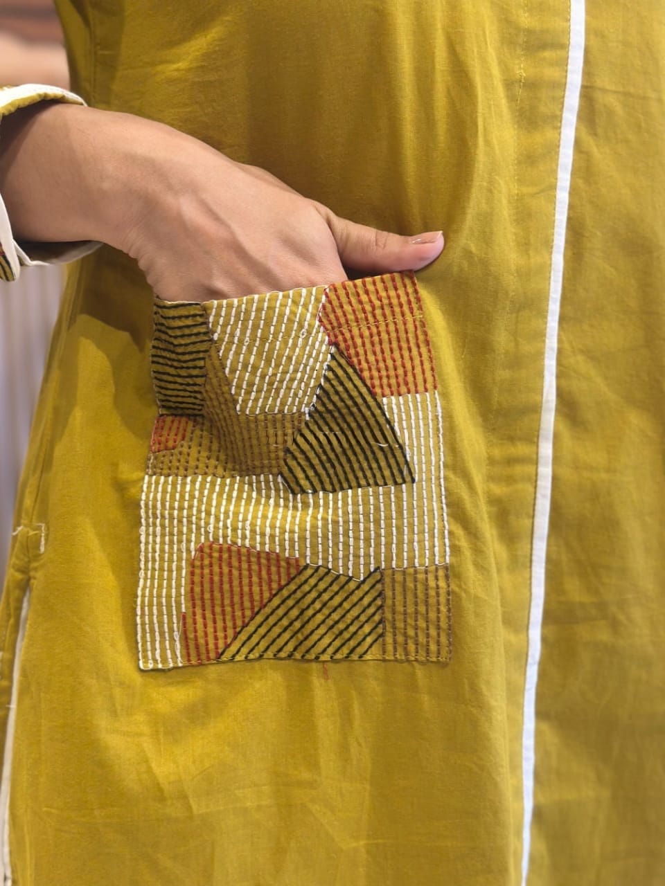 Full Multicolour Embroidery on Sleeves Pocket (WACD176)