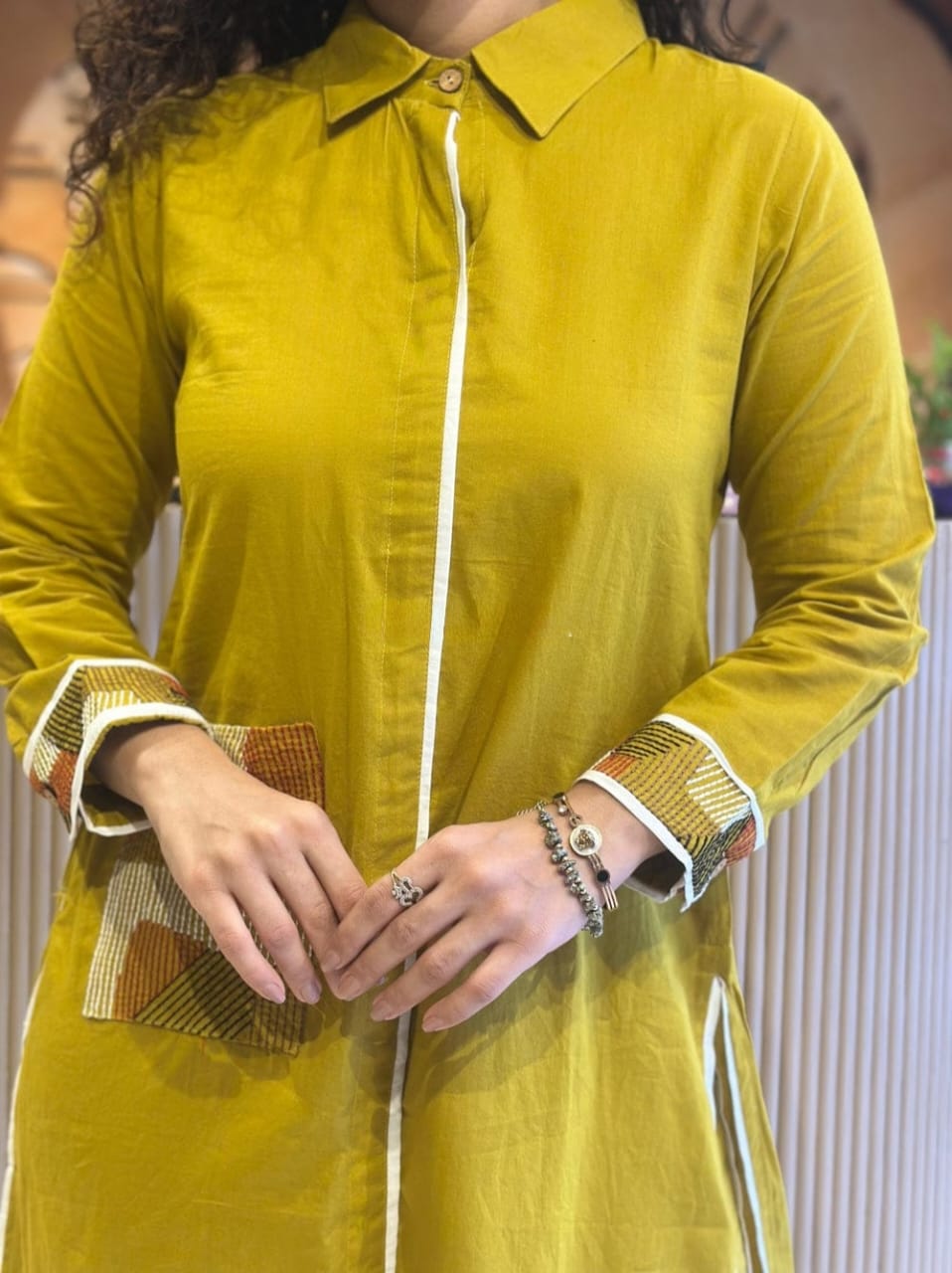 Full Multicolour Embroidery on Sleeves Pocket (WACD176)