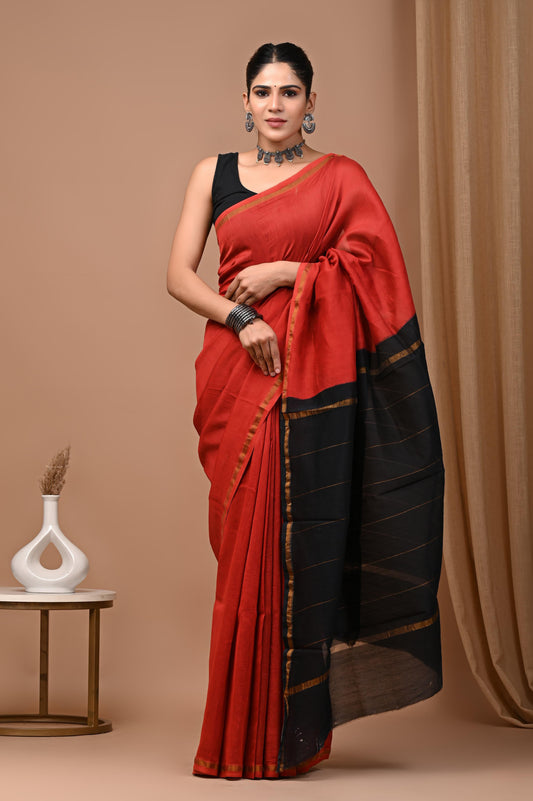 Premium Hand Block Printed Chanderi Silk Saree (SWSRCHACH24)