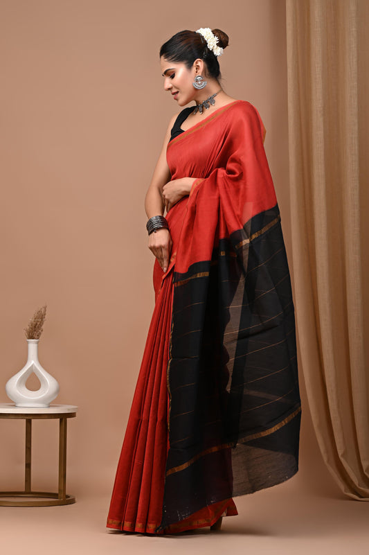 Premium Hand Block Printed Chanderi Silk Saree (SWSRCHACH25)