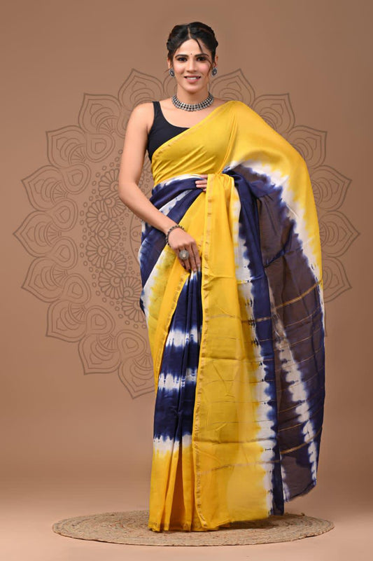 Premium Hand Block Printed Chanderi Silk Saree 54