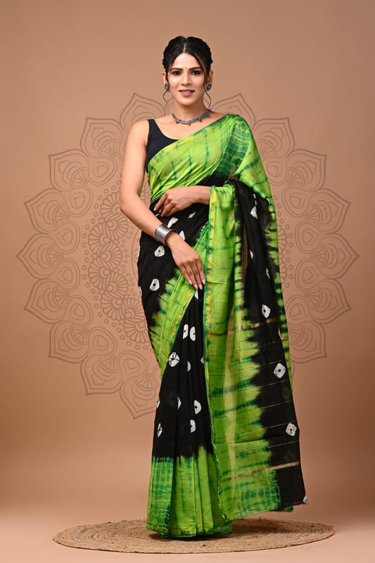 Premium Hand Block Printed Chanderi Silk Saree 60
