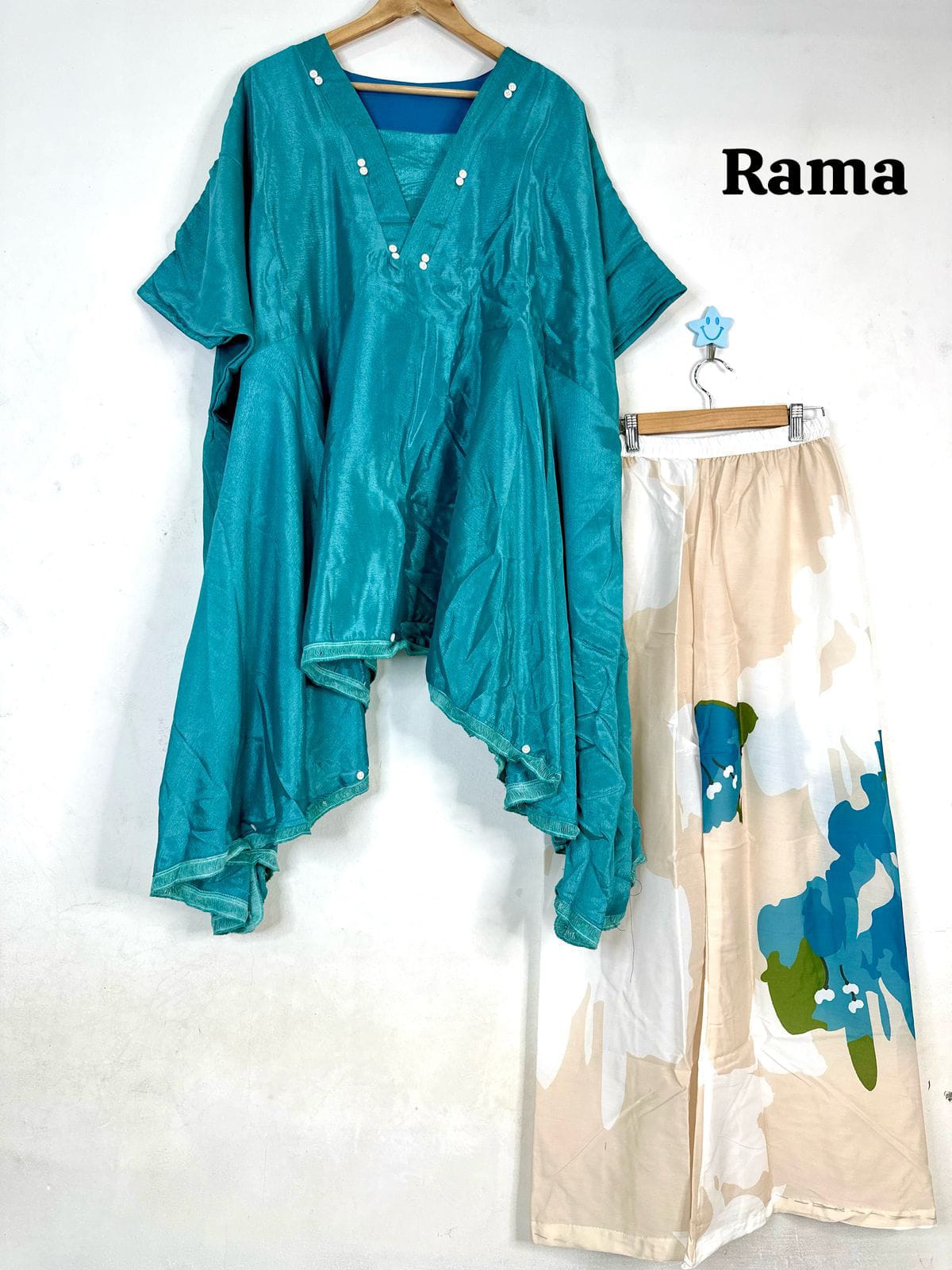 Launching Beautiful Heavy quality Chinon Fabric designer wear Baggy Style Khaftan with Crape Lining Full flowing pattern with Buttons full lace work on the side Edges (WACD177)