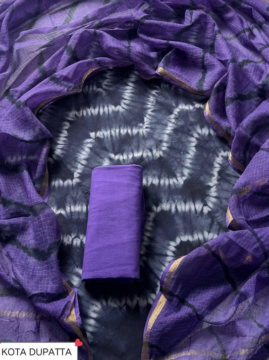Premium Hand Block Print Cotton Suit Set with Kota Doria Dupatta WAKOTMU34