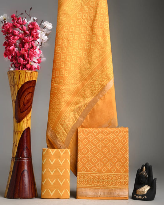 PREMIUM HAND BLOCK PRINT MAHESHWARI SILK SUIT SET 19