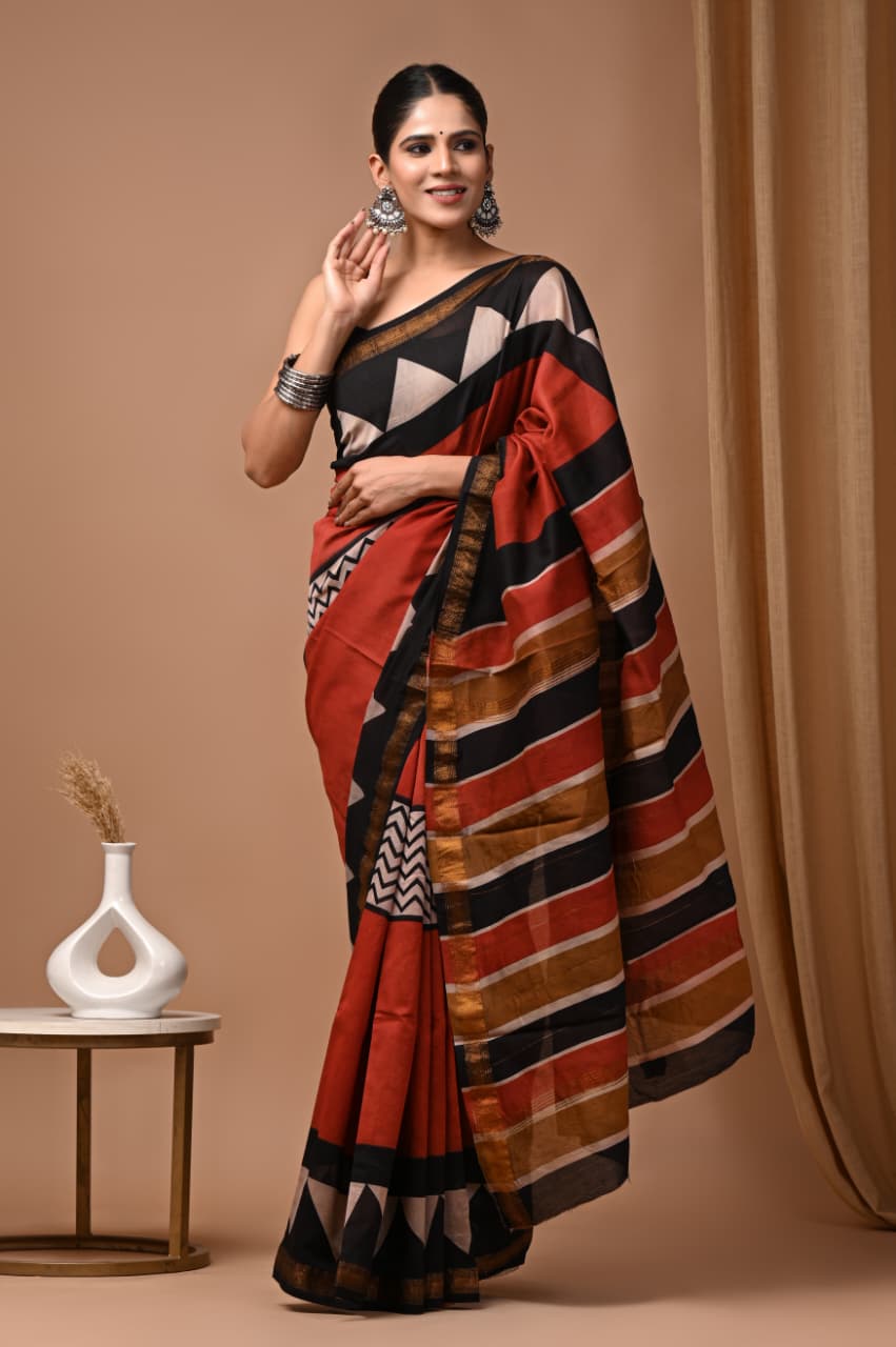 Premium Maheshwari Silk Saree (SWSRMAH117