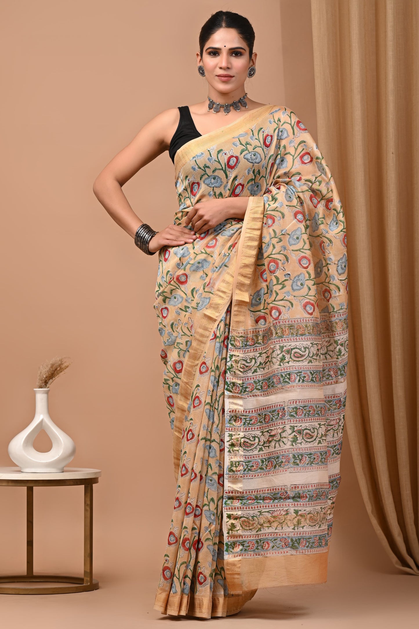 Premium Maheshwari Silk Saree (SWSRMAH89)