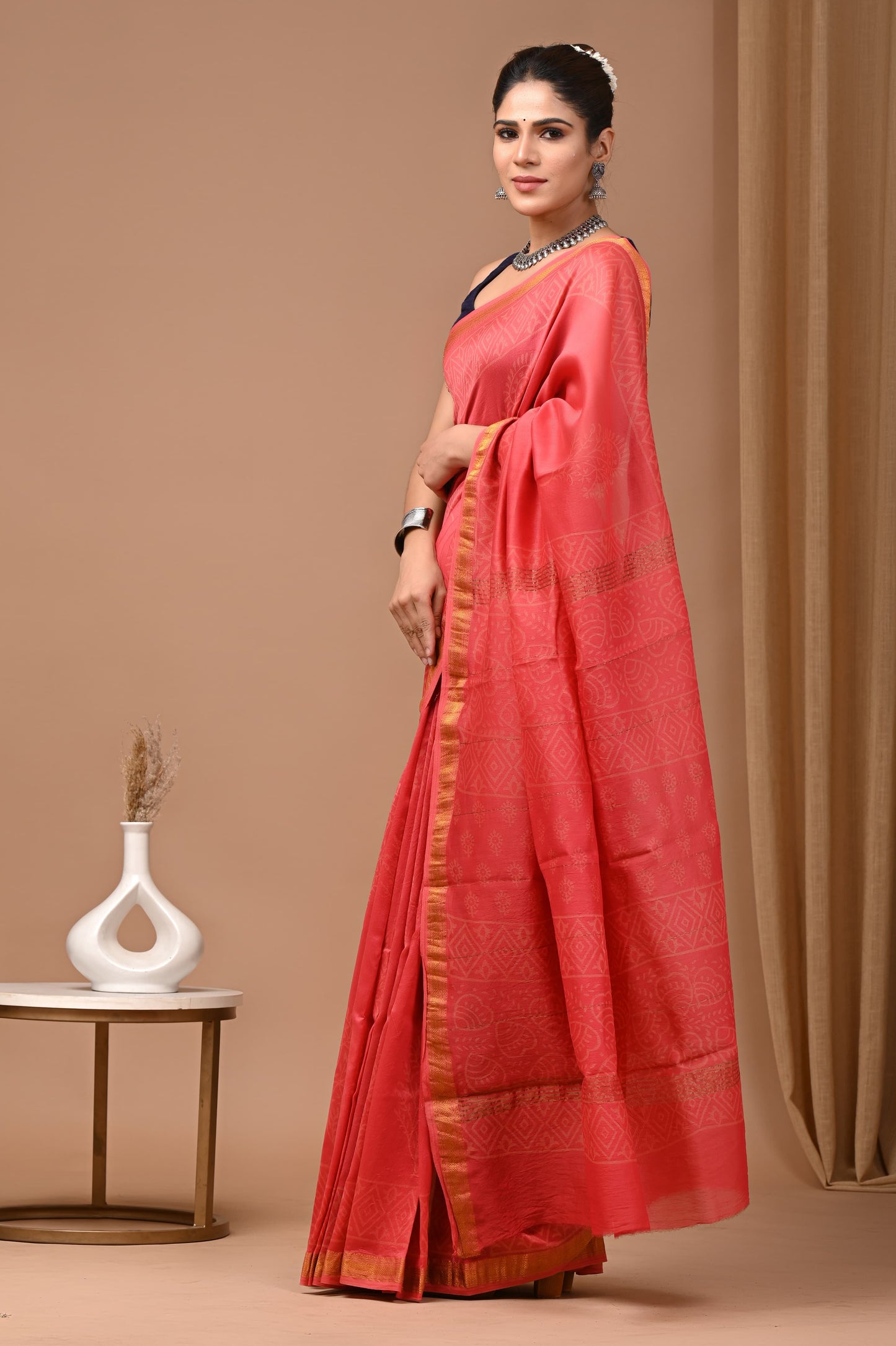 Premium Maheshwari Silk Saree (SWSRMAH86)
