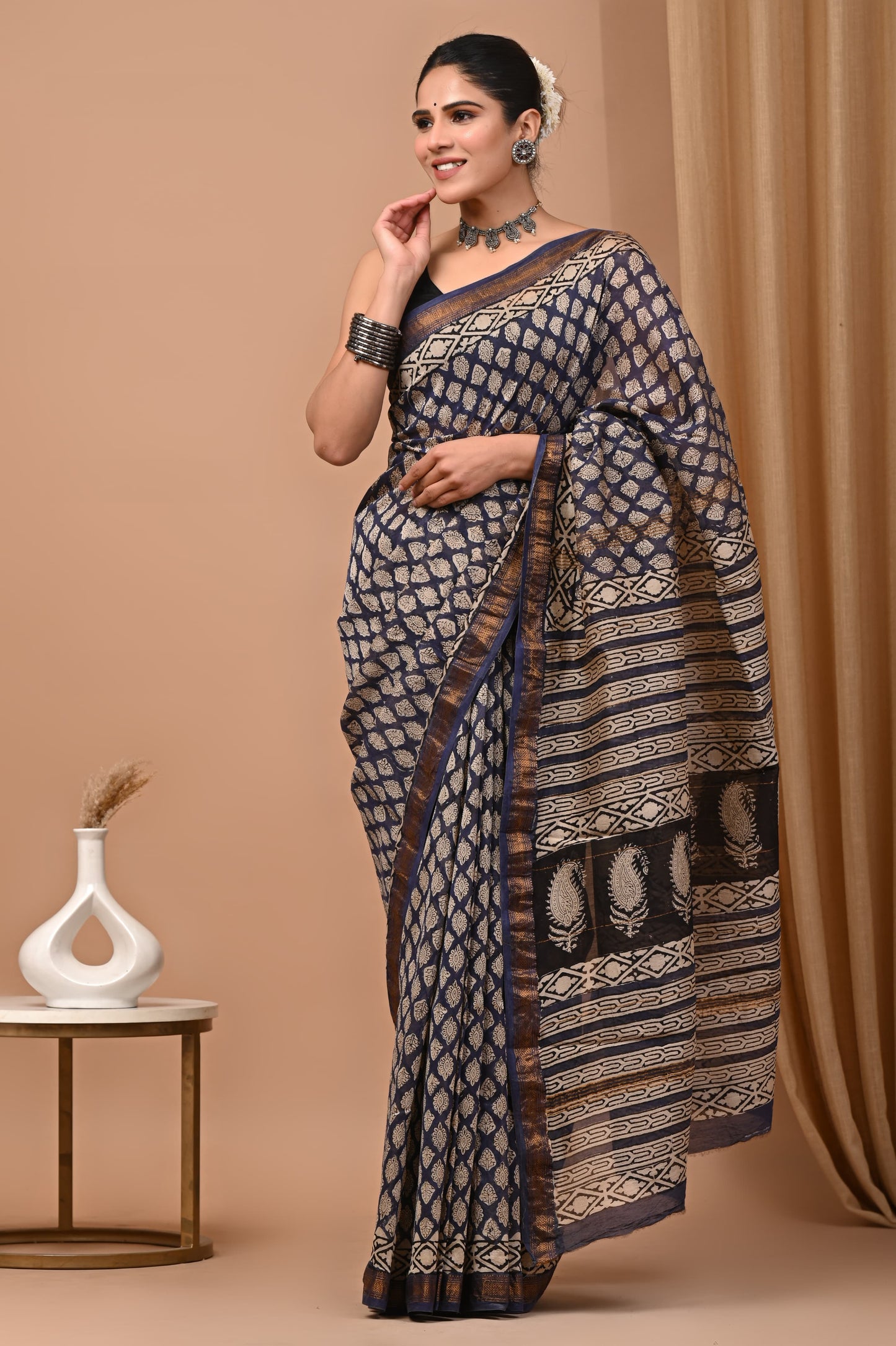 Premium Maheshwari Silk Saree (SWSRMAH74)