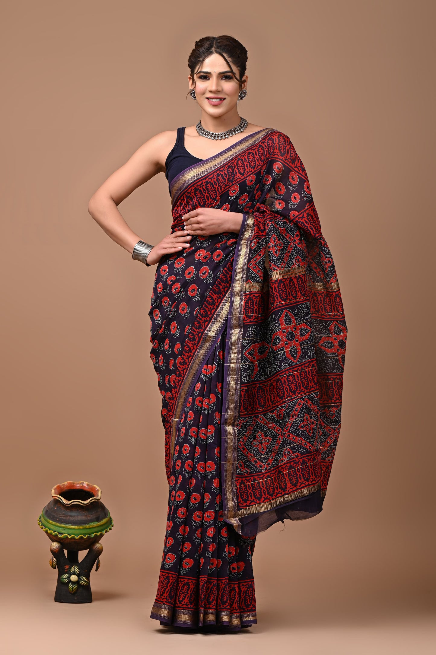 Premium Maheshwari Silk Saree (SWSRMAH60)