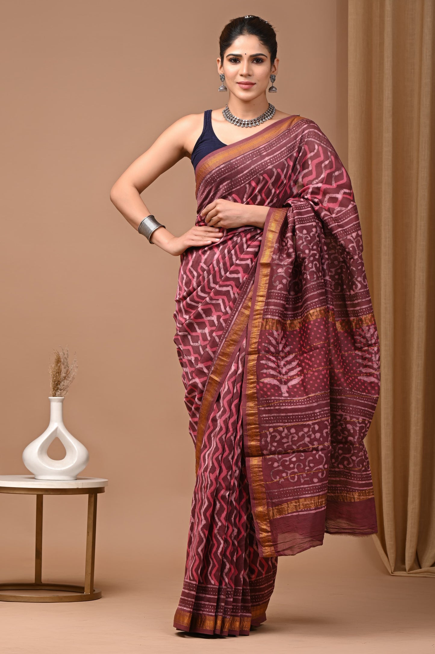 Premium Maheshwari Silk Saree (SWSRMAH54)
