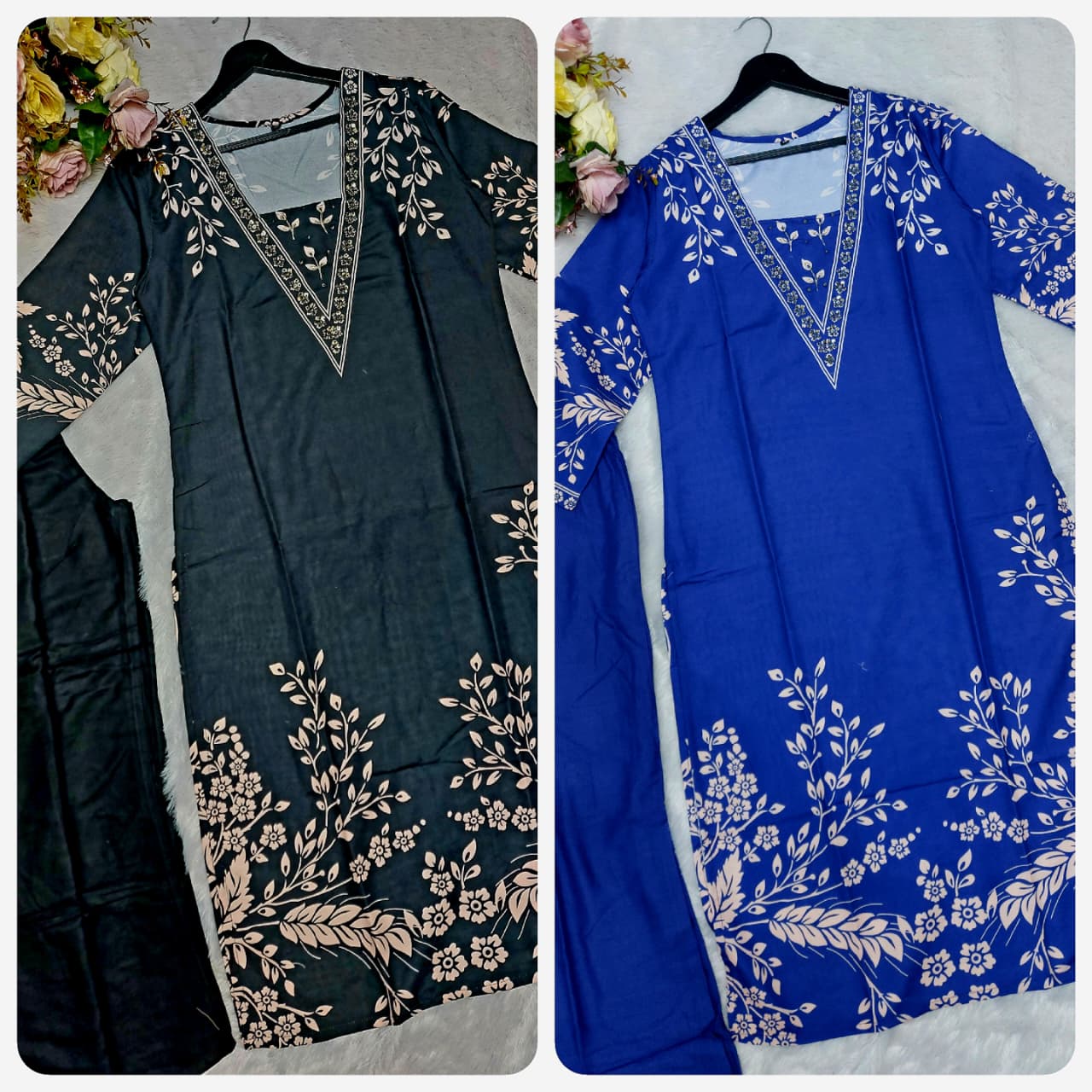 Featuring beautiful Heavy Suit Set which is beautifully decorated with hand work. It is paired with matching pants. (RRRD05) 02