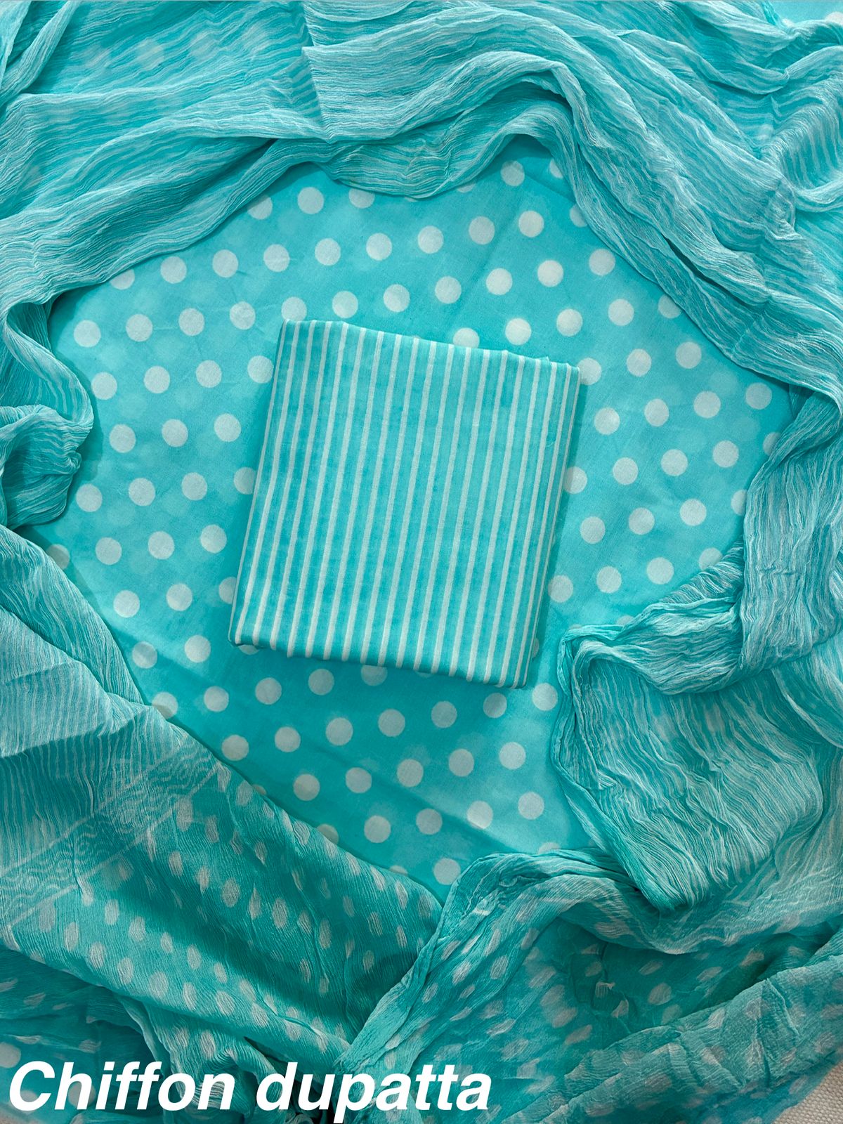 JAAL HAND BLOCK PRINT COTTON SUIT SET WITH CHIFFON DUPATTA(WACFCOTMU34)