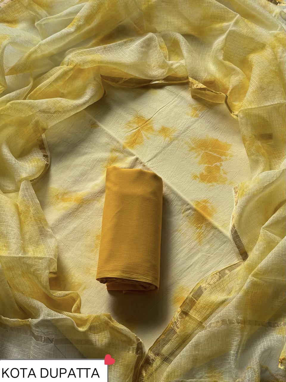 DESIGNER HAND BLOCK PRINT COTTON SUIT SET WITH KOTA DORIA DUPATTA (WAKOTMU14)