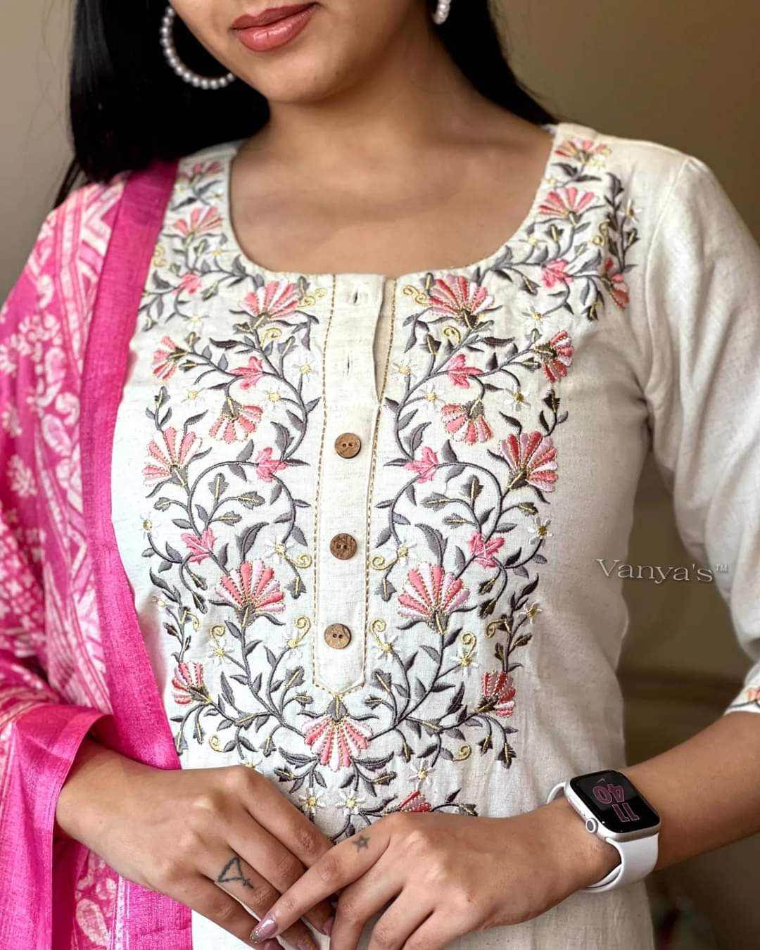 traditional events by wearing this handloom cotton kurta pant and khadi silk ikkat print Dupatta (SWRD25)