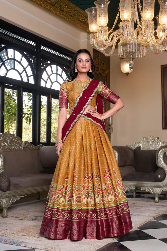 KANCHIPURAM PRINTED LEHENGA CHOLI WITH DUPATTA(WD173) (02)