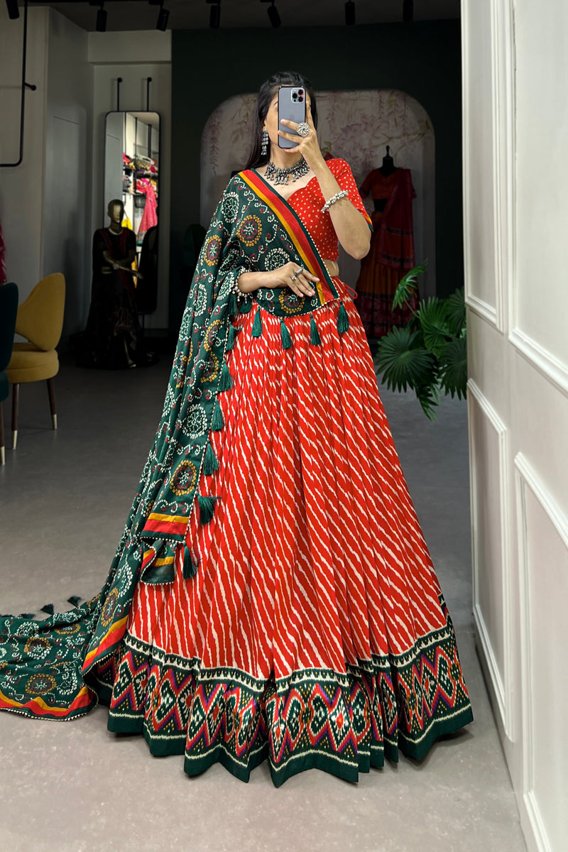 TILTON PREMIUM  PATOLA LEHERIYU PRINT LEHENGA CHOLI