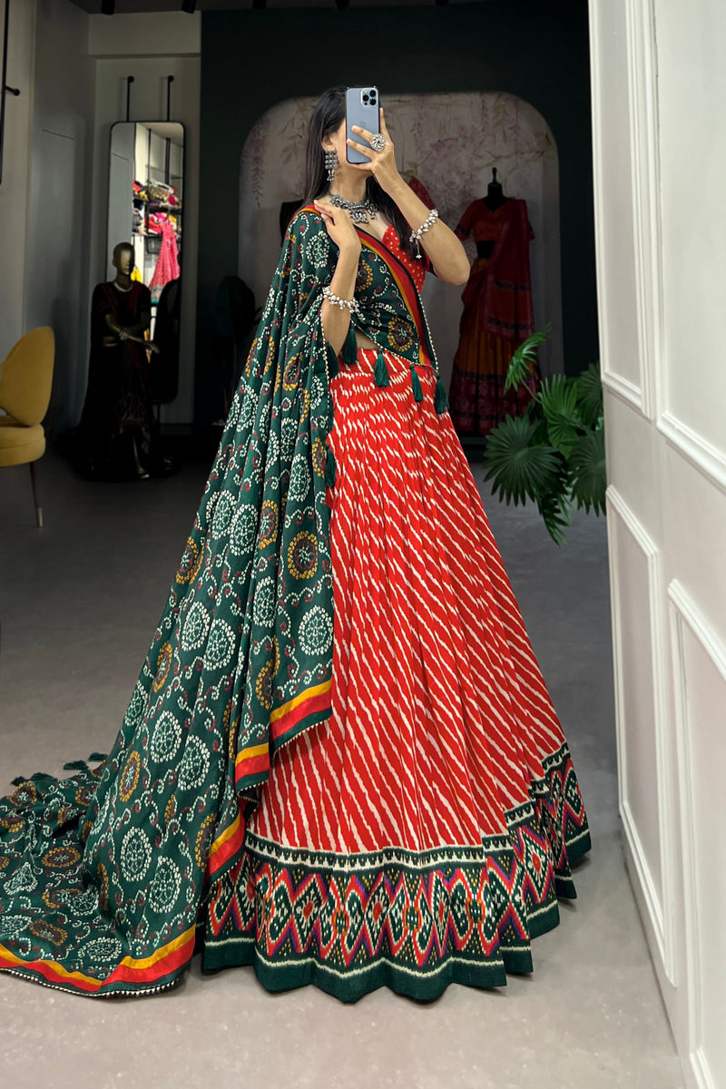 TILTON PREMIUM  PATOLA LEHERIYU PRINT LEHENGA CHOLI