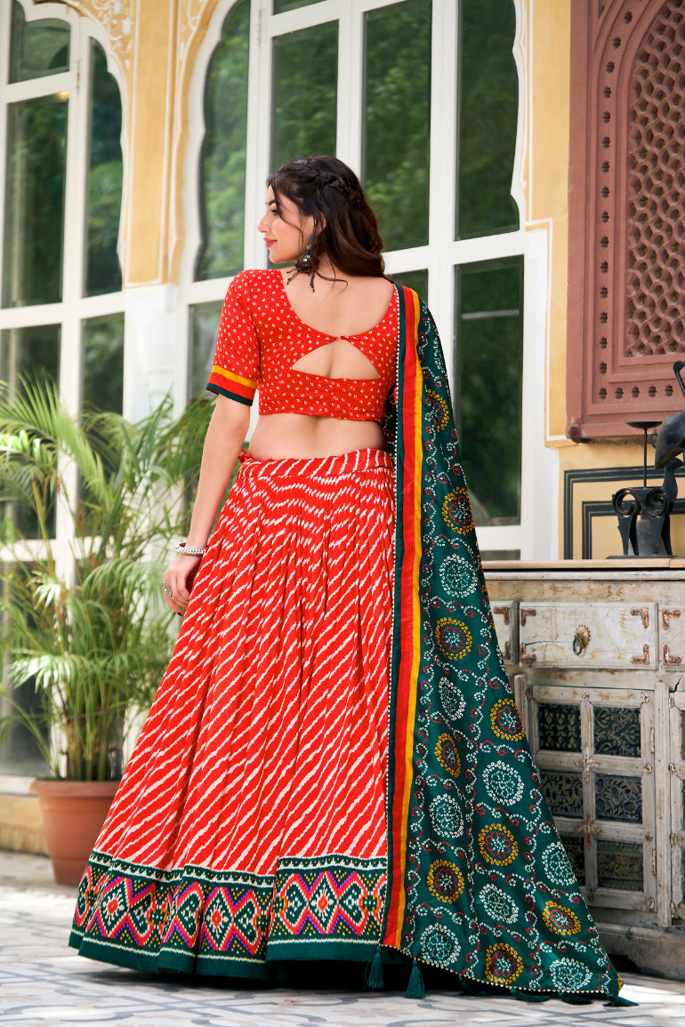 TILTON PREMIUM  PATOLA LEHERIYU PRINT LEHENGA CHOLI