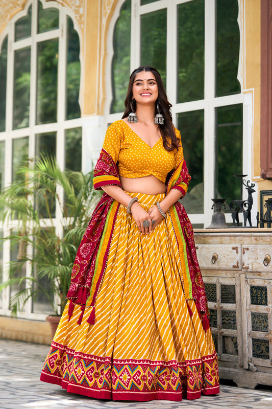TILTON PREMIUM  PATOLA LEHERIYU PRINT LEHENGA CHOLI
