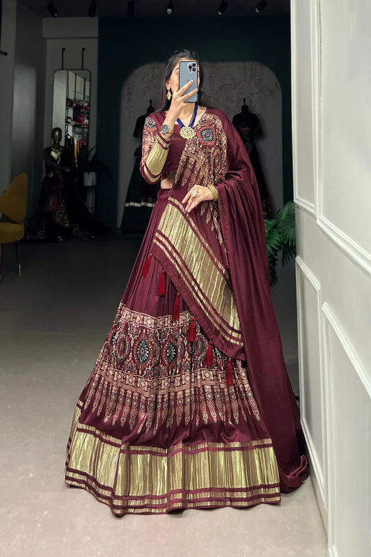 SPECIAL PRINTED LEHENGA WITH LAGDI PATTA(WD142)