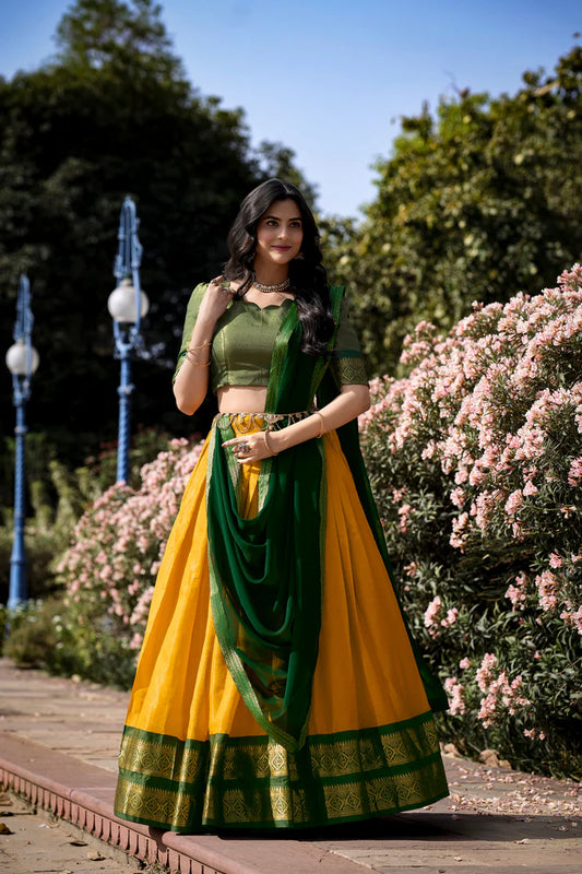 PREMIUM KANCHIPURAM LEHENGA CHOLI SET(WD151) (03)