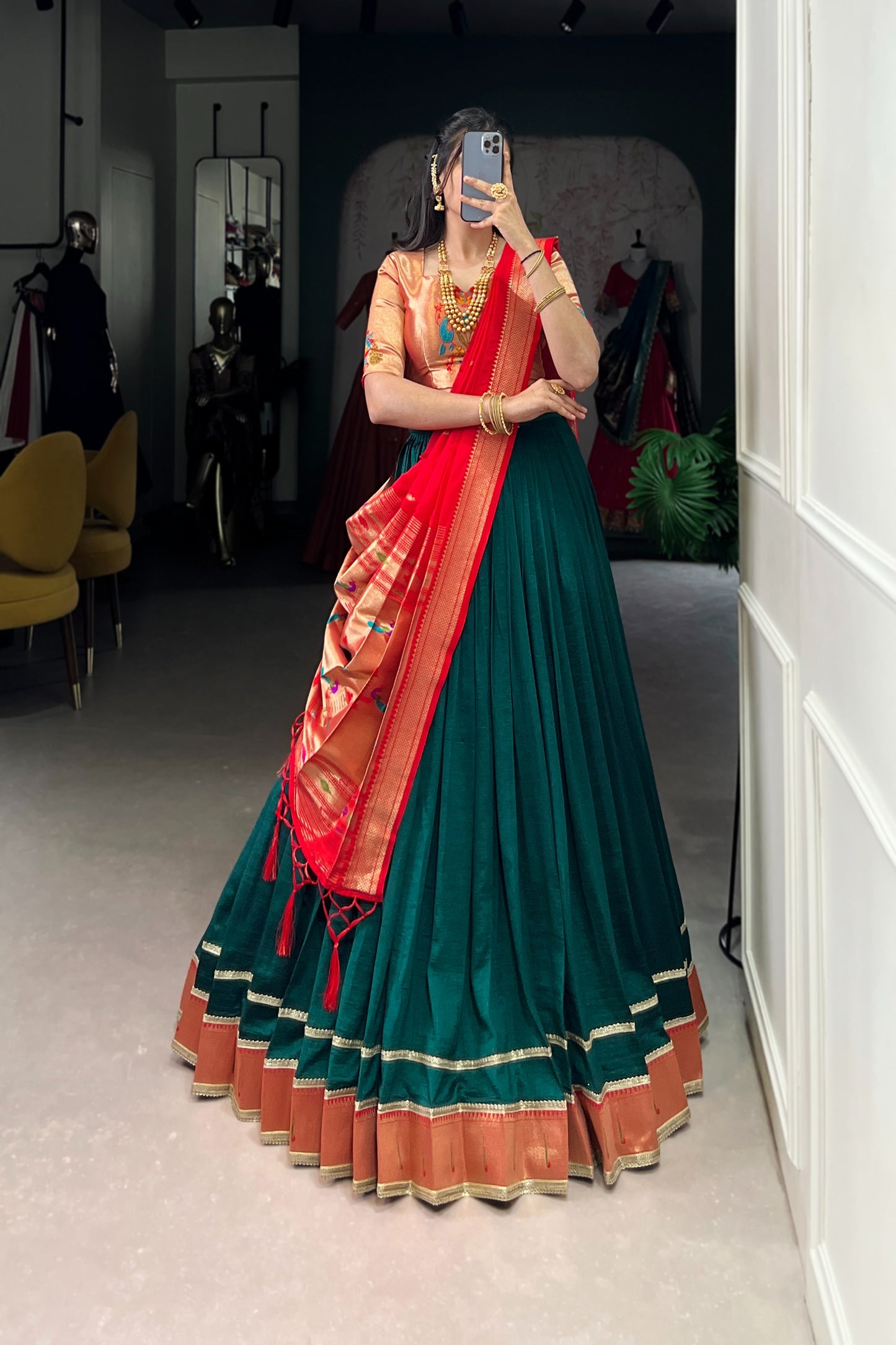 TILTON FESTIVAL SPECIAL VICHITRA SILK PAITHANI LEHENGA CHOLI WITH DUPATTA