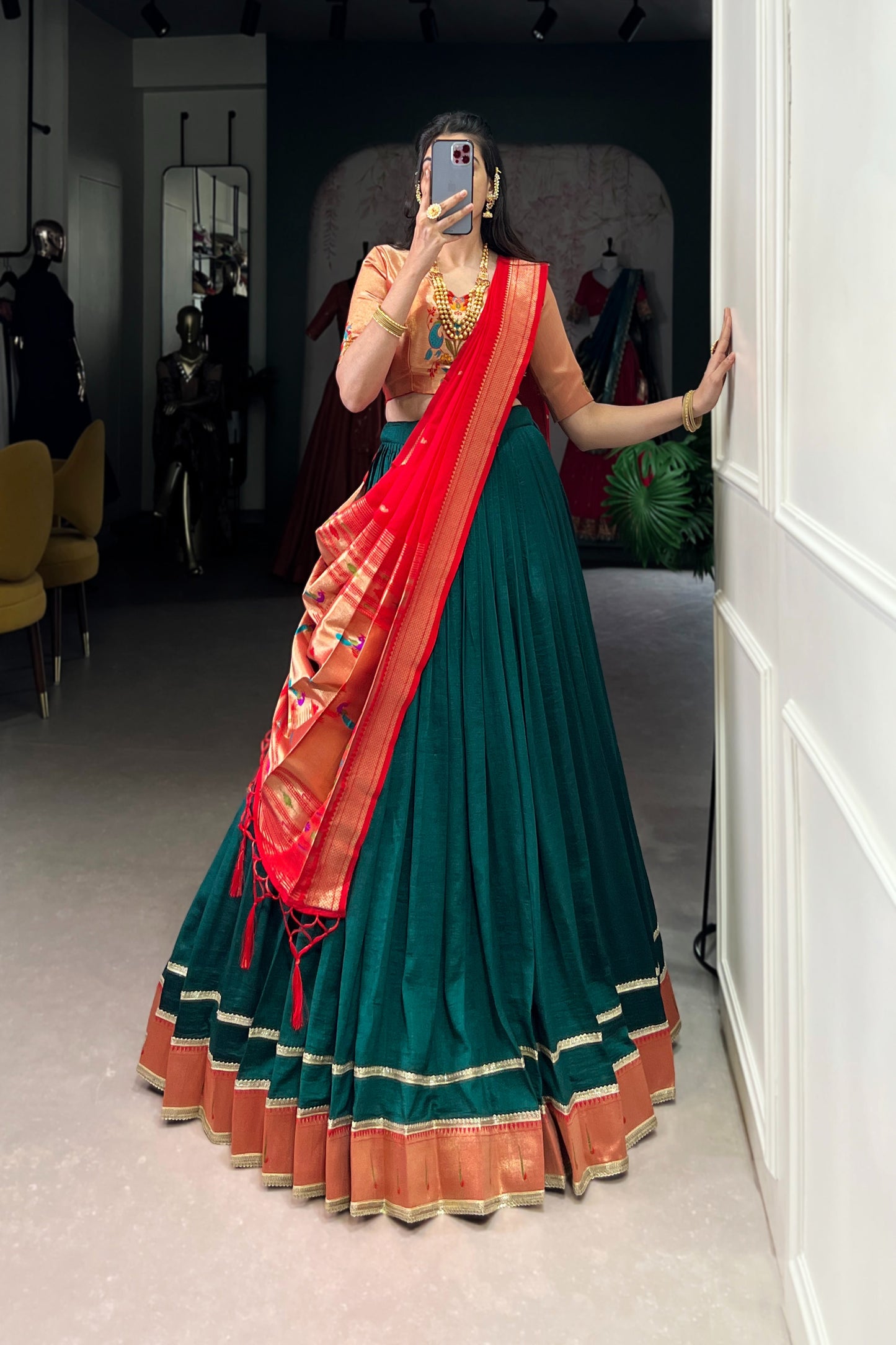 TILTON FESTIVAL SPECIAL VICHITRA SILK PAITHANI LEHENGA CHOLI WITH DUPATTA