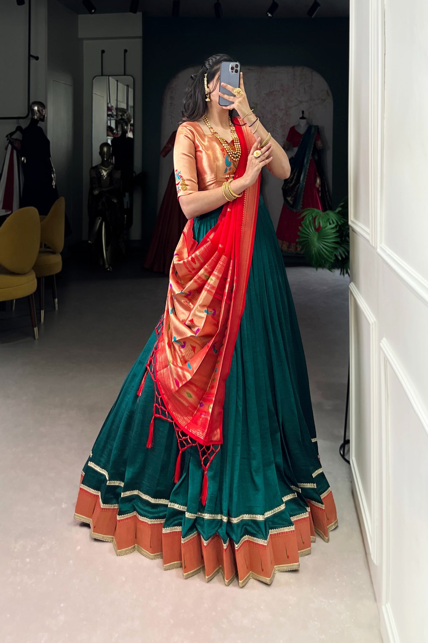 TILTON FESTIVAL SPECIAL VICHITRA SILK PAITHANI LEHENGA CHOLI WITH DUPATTA
