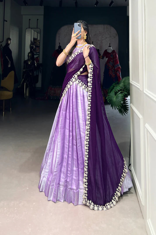 JEQUARD SILK LEHENGA CHOLI WITH DUPATTA(WD66)