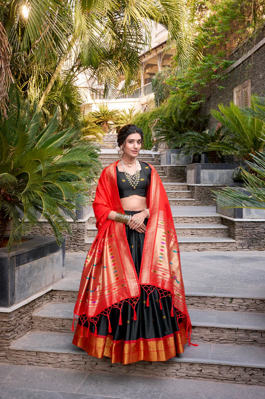 JEQUARD SILK PAITHANI LEHENGA CHOLI WITH DUPATTA(WD65)(01)