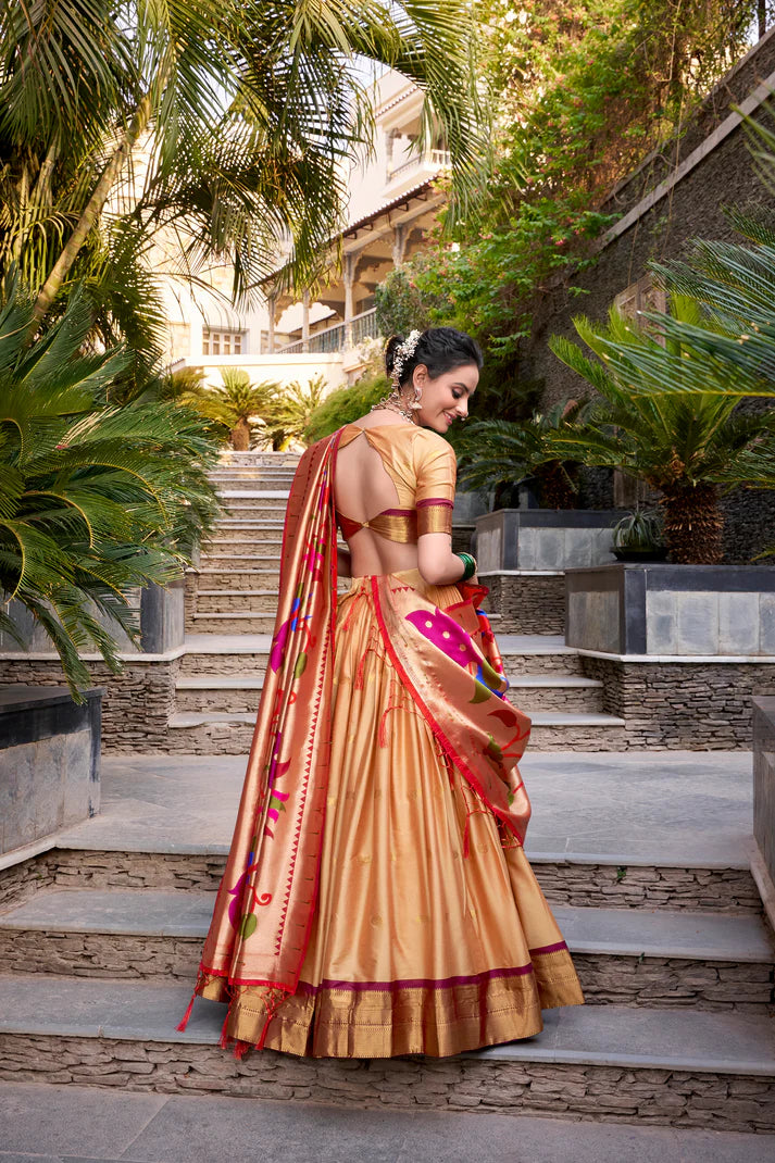 JEQUARD SILK PAITHANI LEHENGA CHOLI WITH DUPATTA(WD65)(02)