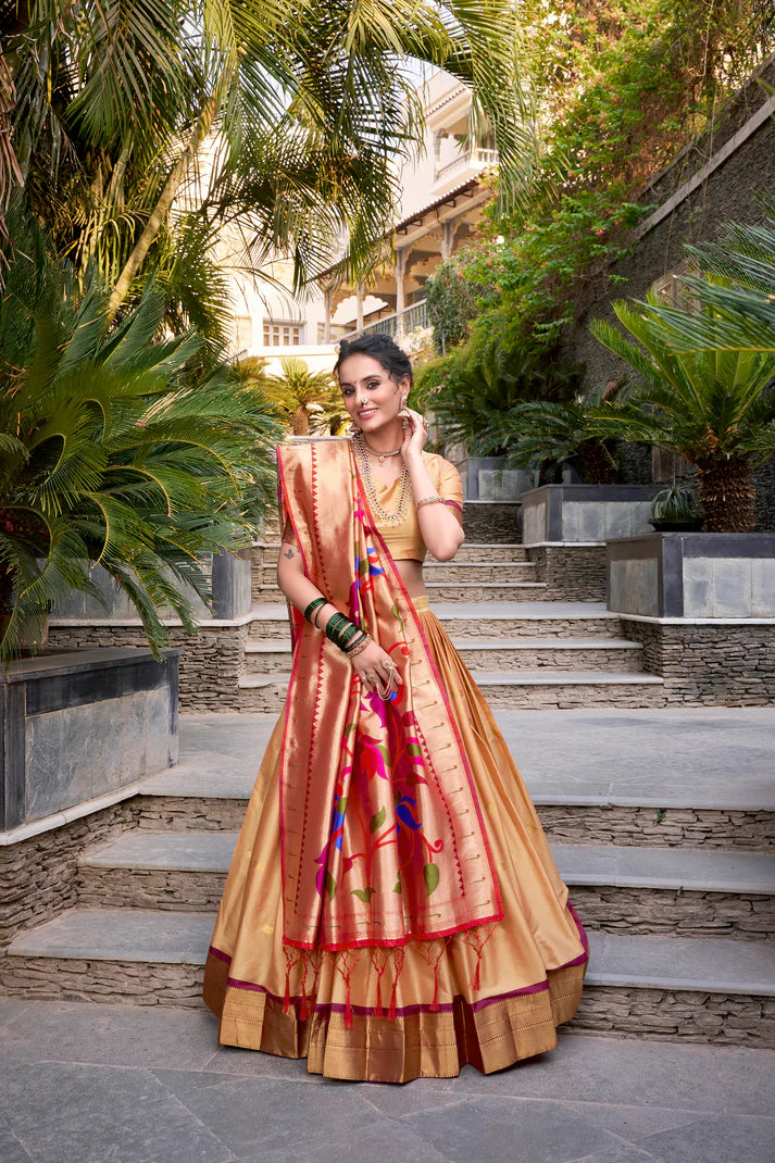 JEQUARD SILK PAITHANI LEHENGA CHOLI WITH DUPATTA(WD65)(02)