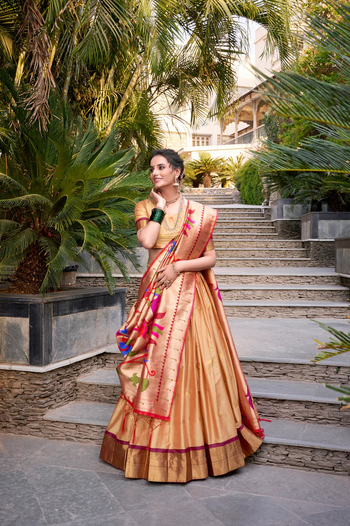 JEQUARD SILK PAITHANI LEHENGA CHOLI WITH DUPATTA(WD65)(02)