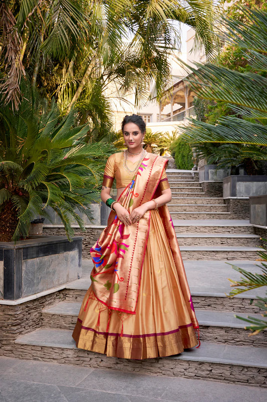 JEQUARD SILK PAITHANI LEHENGA CHOLI WITH DUPATTA(WD65)(02)