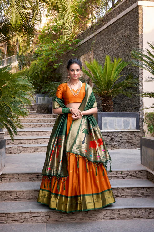 JEQUARD SILK PAITHANI LEHENGA CHOLI WITH DUPATTA(WD65)