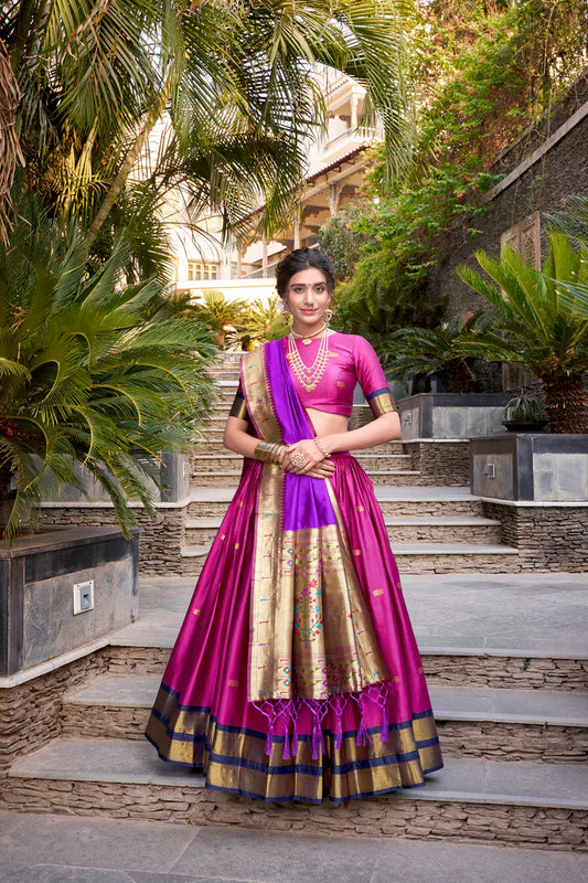 JEQUARD SILK PAITHANI LEHENGA CHOLI WITH DUPATTA(WD65)(03)